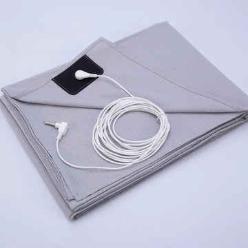 Grounding Flatted Bed Sheets with 10% Silver Fiber & Organic Cotton- Conductive with Grounding Cord, Grounding Keep Good Sleep