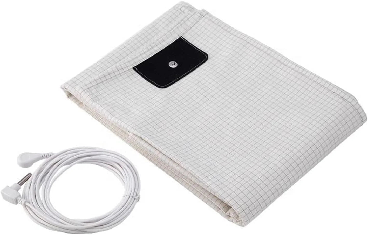 Grounding Flatted Bed Sheets with 10% Silver Fiber & Organic Cotton- Conductive with Grounding Cord, Grounding Keep Good Sleep