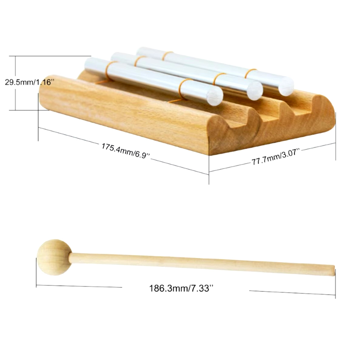 Meditation Chimes 3Phoneme the Original Guaranteed Musically Tuned Wind Zenergy Hand Chime for Classrooms Meditation Mindfulness