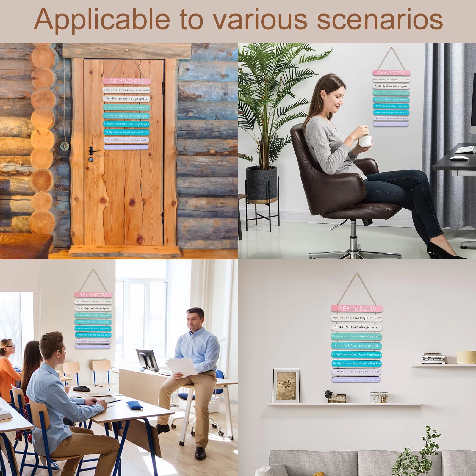 Inspirational Phrase Wall Art Inspirational Wood Hanging Inspirational Signs Positive Affirmations Wall Decor for Living Room