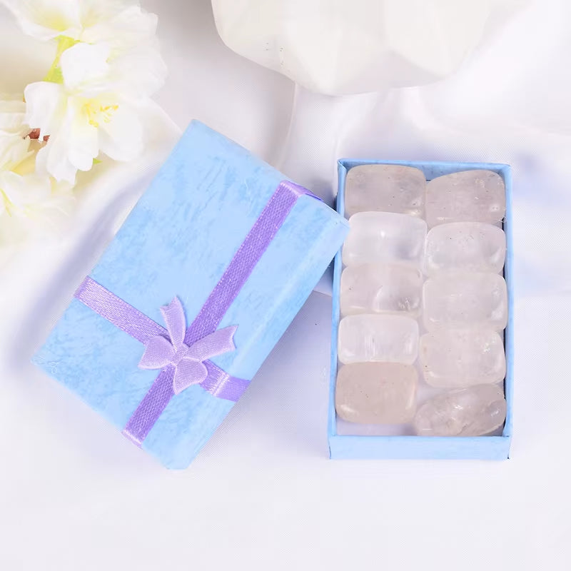 10 Pcs /Set Natural Tumbled Stone 15-20Mm Mix Rock and Quartz Rose Bead Chakra Healing Crystal Irregular Polishing Amethyst Home