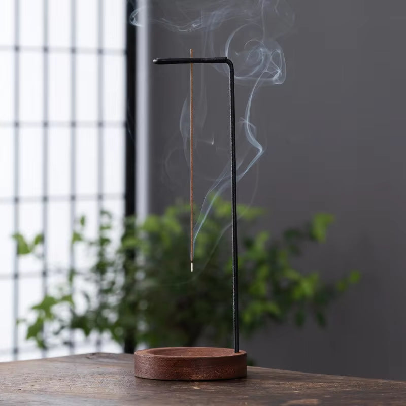 Creative Upside down Incense Burner Incense Stick Holder Wooden round Incense Tray Ornament Bedroom Home Yoga Decoration Crafts