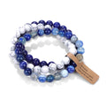 Natural Stone Crystal Beads Semi Precious Women'S Bracelet Amethyst Multi Layered Combination Bracelet
