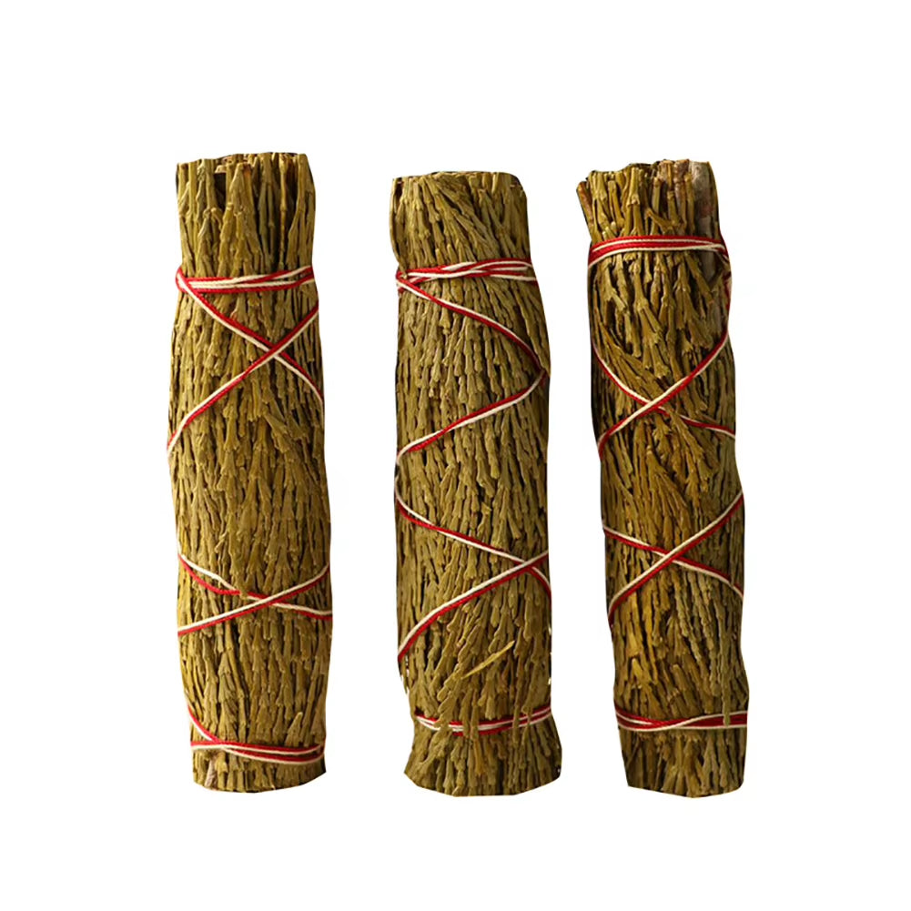 3PCS Smudge Bundles Ancient Ceremonial White Cedar Bundles Set Pure Leaf Repels Negative Energy