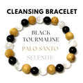 8Mm Crystal Body Purification Bracelet with Selenite, Black Tourmaline, and Palo Santo to Enhance Movement and Energy