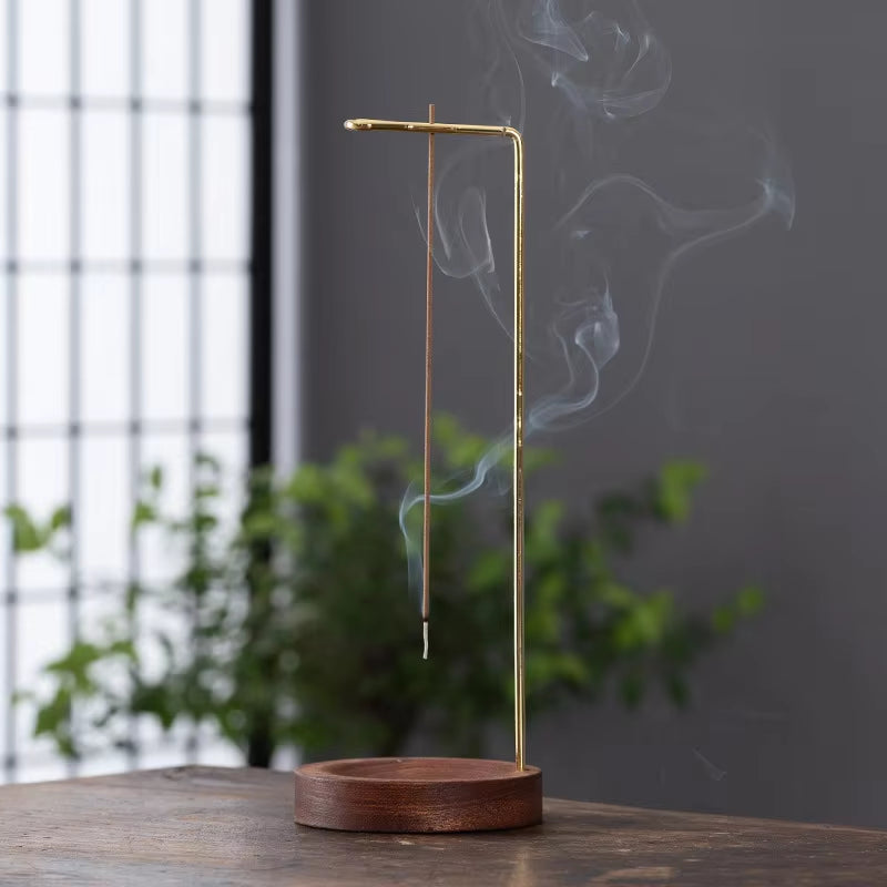 Creative Upside down Incense Burner Incense Stick Holder Wooden round Incense Tray Ornament Bedroom Home Yoga Decoration Crafts