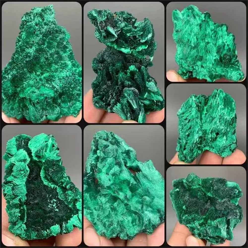Natural Green Malachite Raw Stone Rough Crystal Clastic Rock Cube Collectible Gravel Minerals Specimen