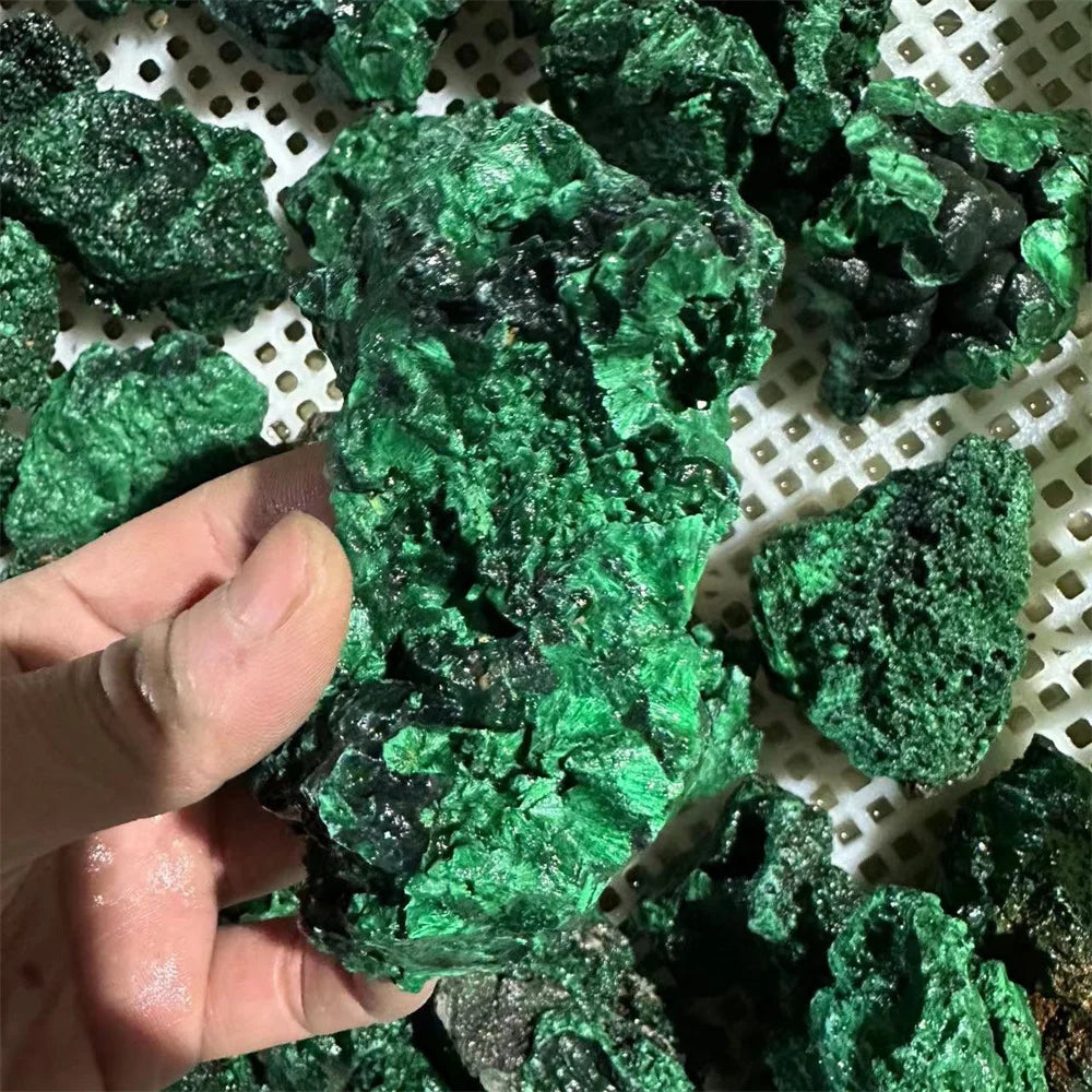 Natural Green Malachite Raw Stone Rough Crystal Clastic Rock Cube Collectible Gravel Minerals Specimen