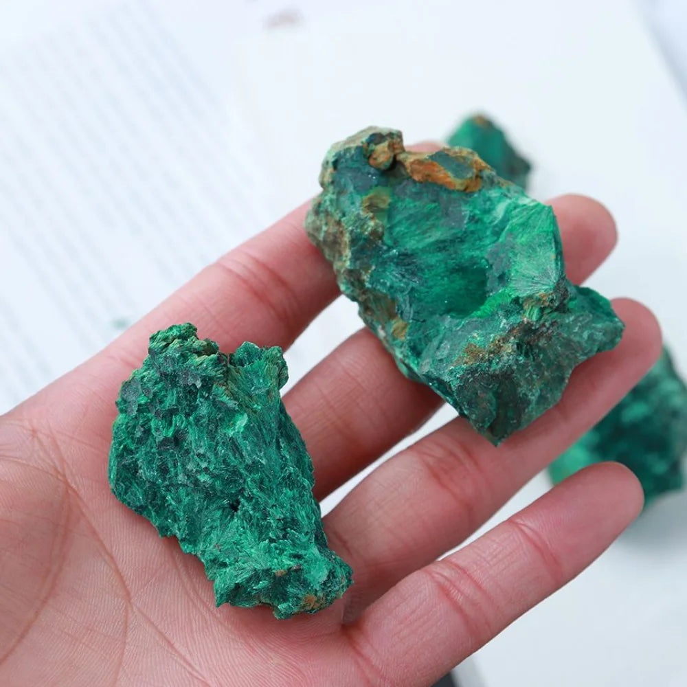 Natural Green Malachite Raw Stone Rough Crystal Clastic Rock Cube Collectible Gravel Minerals Specimen
