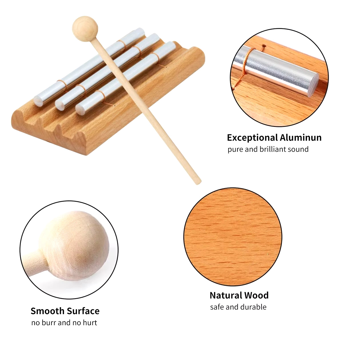 Meditation Chimes 3Phoneme the Original Guaranteed Musically Tuned Wind Zenergy Hand Chime for Classrooms Meditation Mindfulness