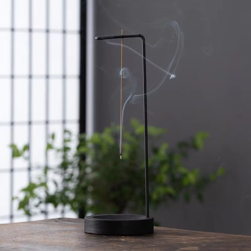 Creative Upside down Incense Burner Incense Stick Holder Wooden round Incense Tray Ornament Bedroom Home Yoga Decoration Crafts