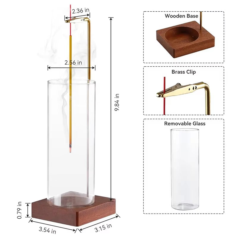 Creative Upside down Incense Burner Incense Stick Holder Wooden round Incense Tray Ornament Bedroom Home Yoga Decoration Crafts