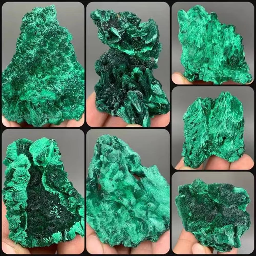 Natural Green Malachite Raw Stone Rough Crystal Clastic Rock Cube Collectible Gravel Minerals Specimen
