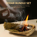 3PCS Smudge Bundles Ancient Ceremonial White Cedar Bundles Set Pure Leaf Repels Negative Energy